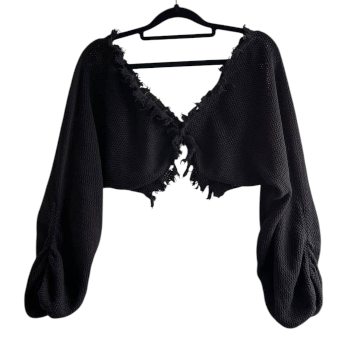 Top manga larga negro - Talla S
