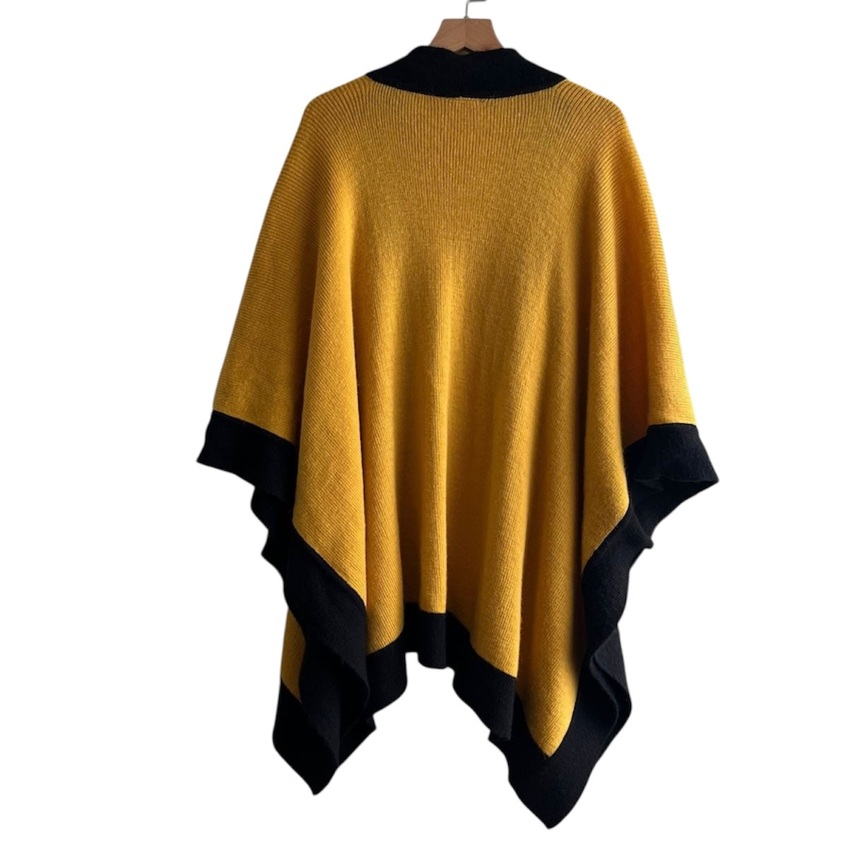 Capa poncho mostaza de alpaca - Talla M