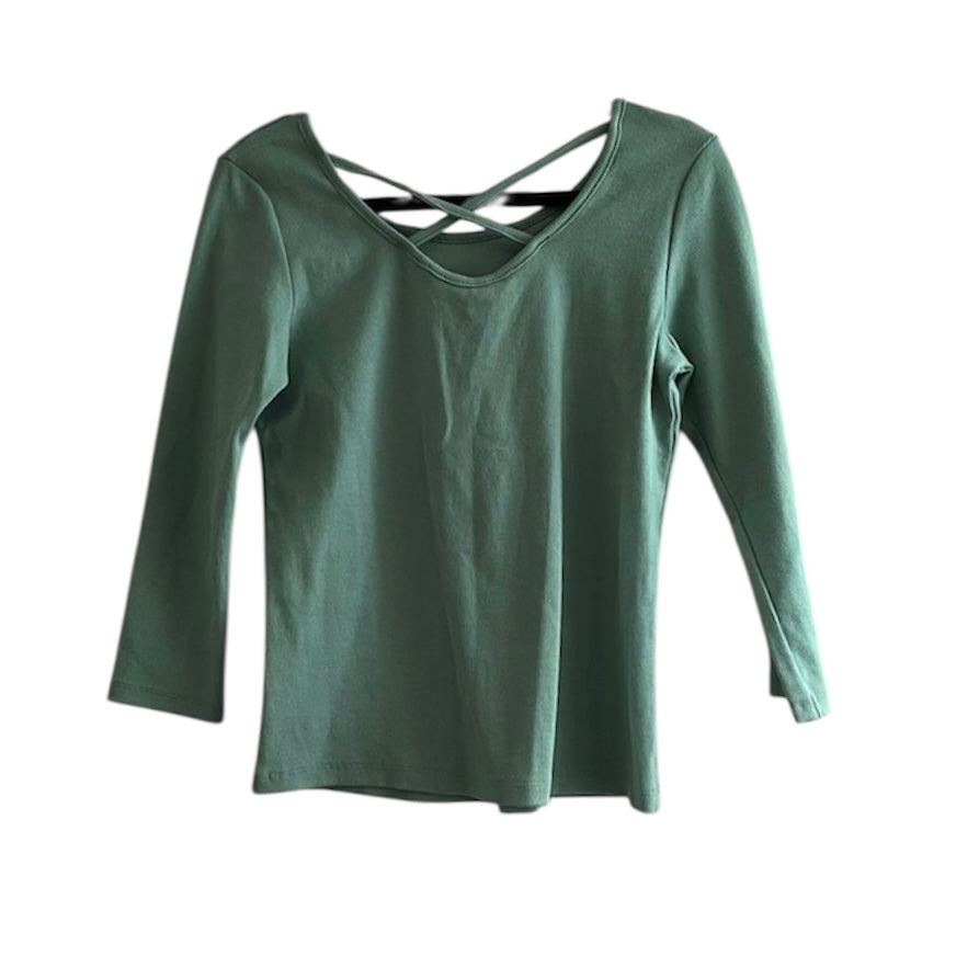 Polo verde manga larga - Talla S