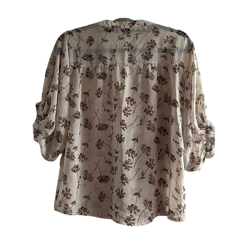 Blusa gasa beige con flores Dunkelvolk - Talla S