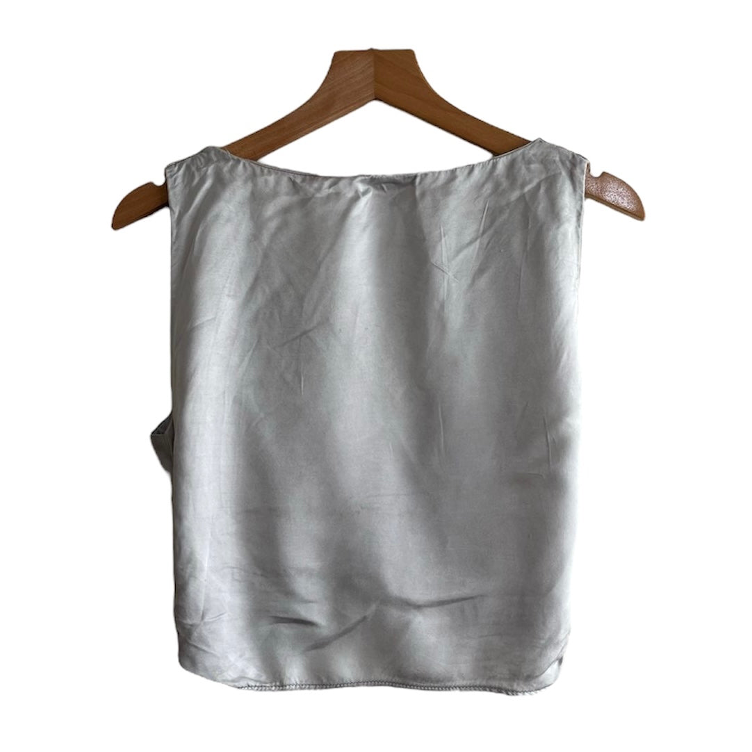 Top blusa gris satinado Zara - Talla XS