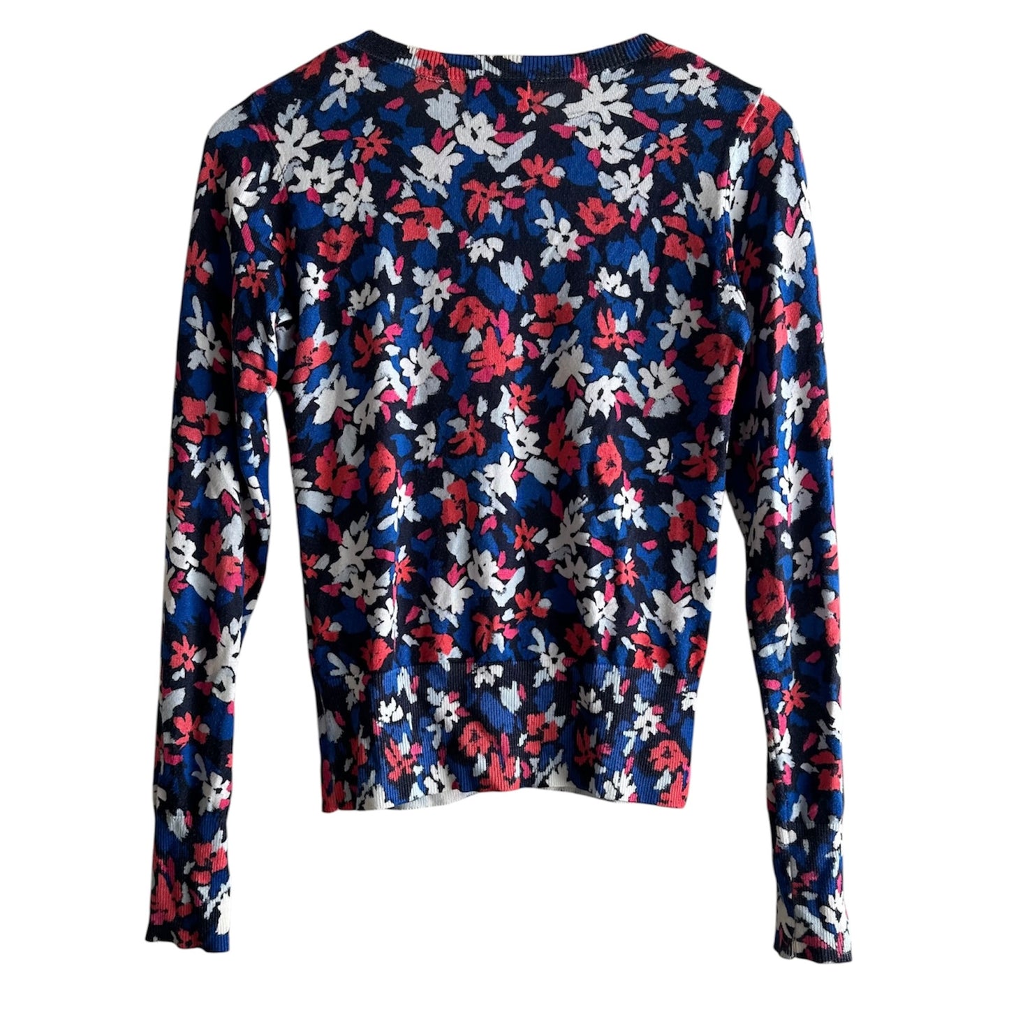 Chompa botones azul flores - Talla XS