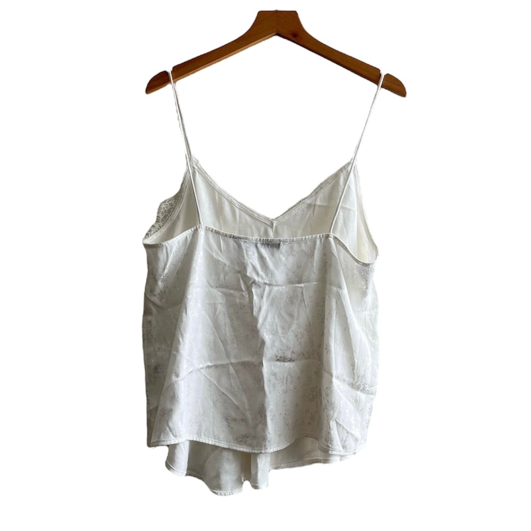 Blusa blanca flores encaje tiras Zara - Talla S