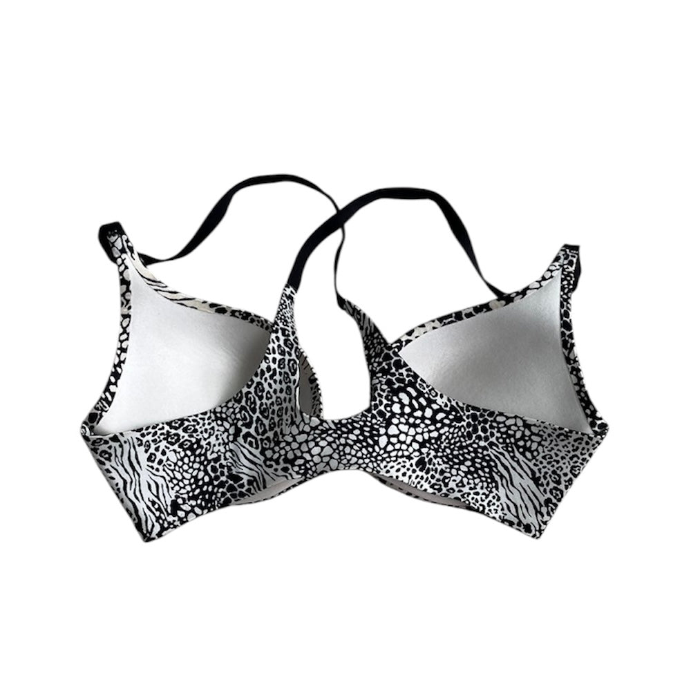 Bra animal print blanco y negro Victoria Secret - Talla 32C
