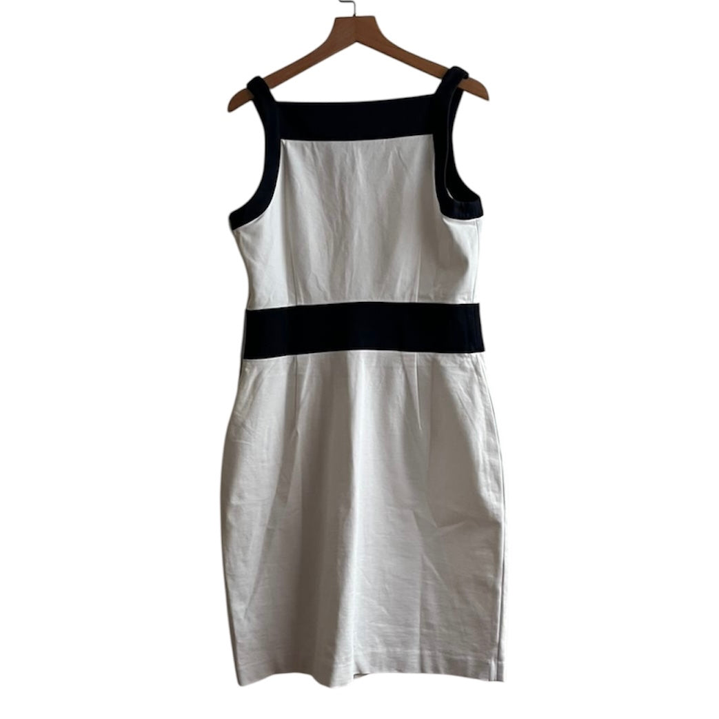Vestido corto blanco franja azul Banana Republic- Talla 8