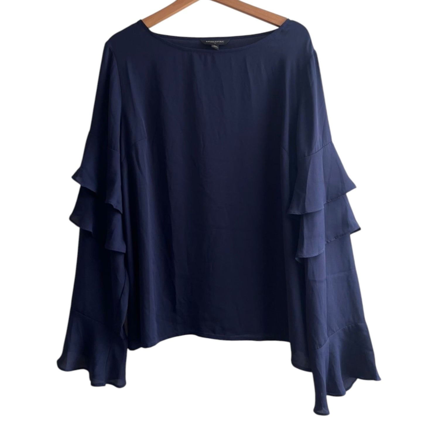 Blusa gasa manga larga azul Banana Republic - Talla L