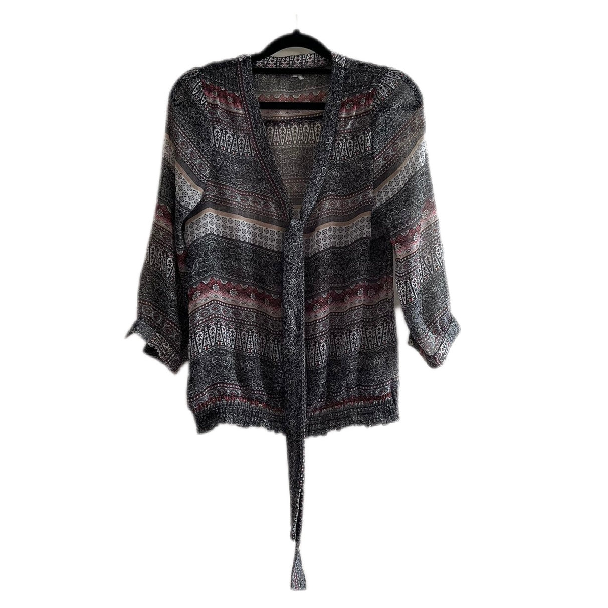 Blusa gasa negra con estampado Exit - Talla S