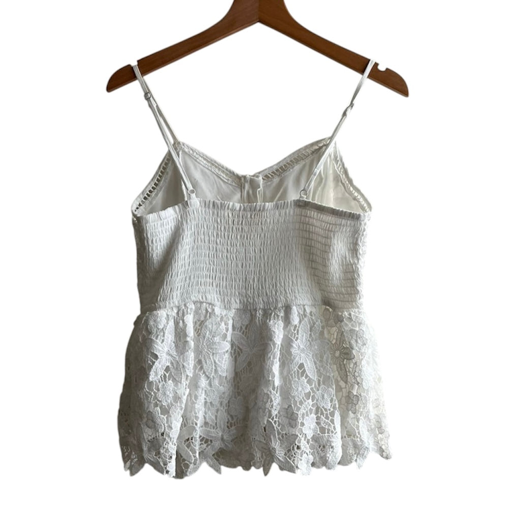 Blusa blanca encaje tiras - Talla S