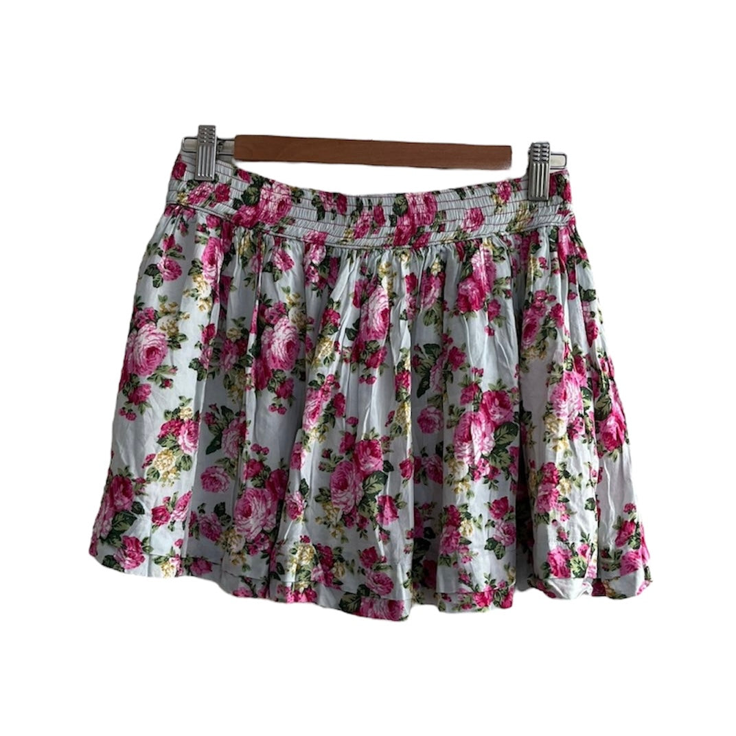 Falda celeste flores rosadas 1550 - Talla M