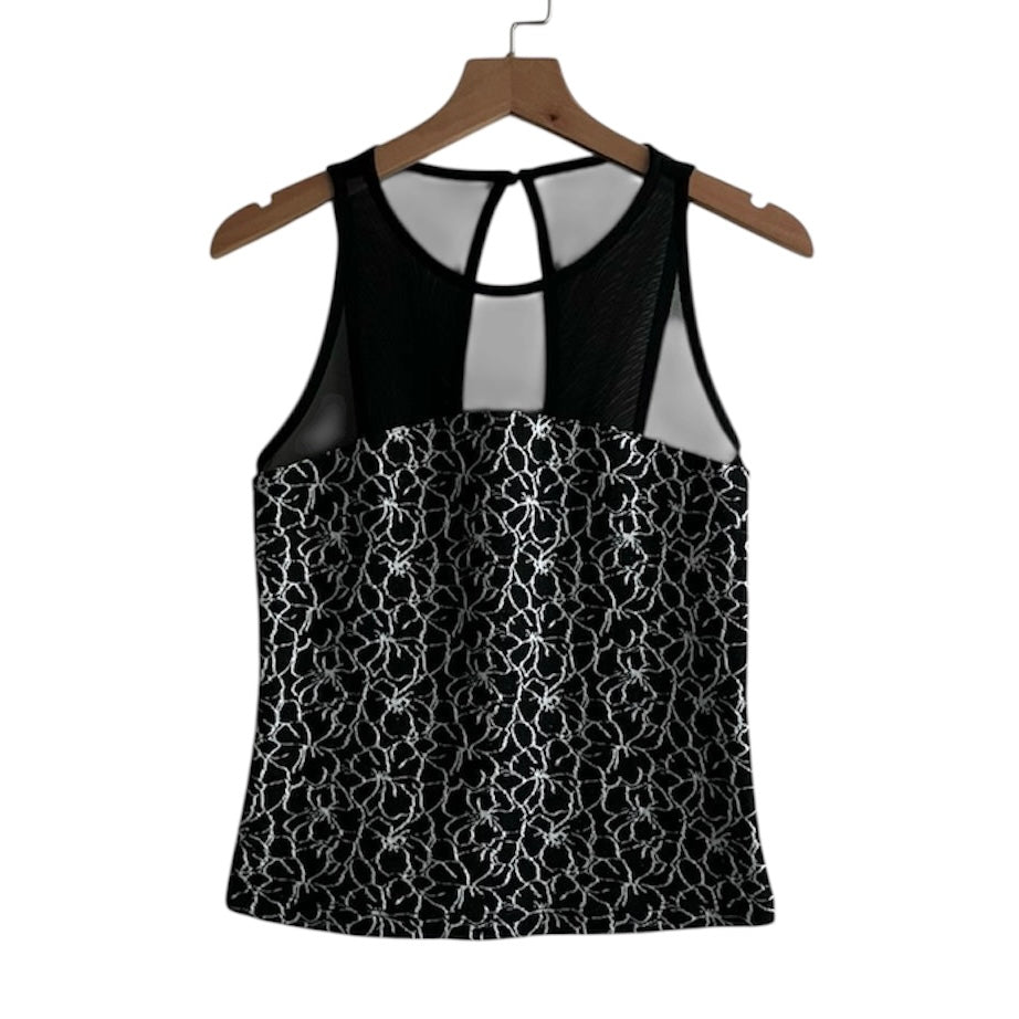 Blusa negra transparencia y estampado negra - Talla S