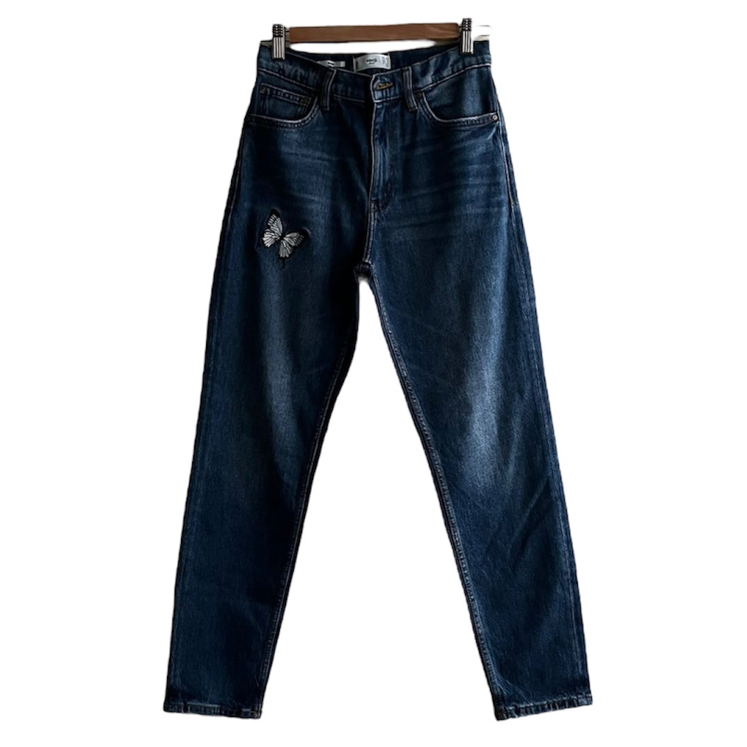 Jean azul oscuro mariposa Mango - Talla 26