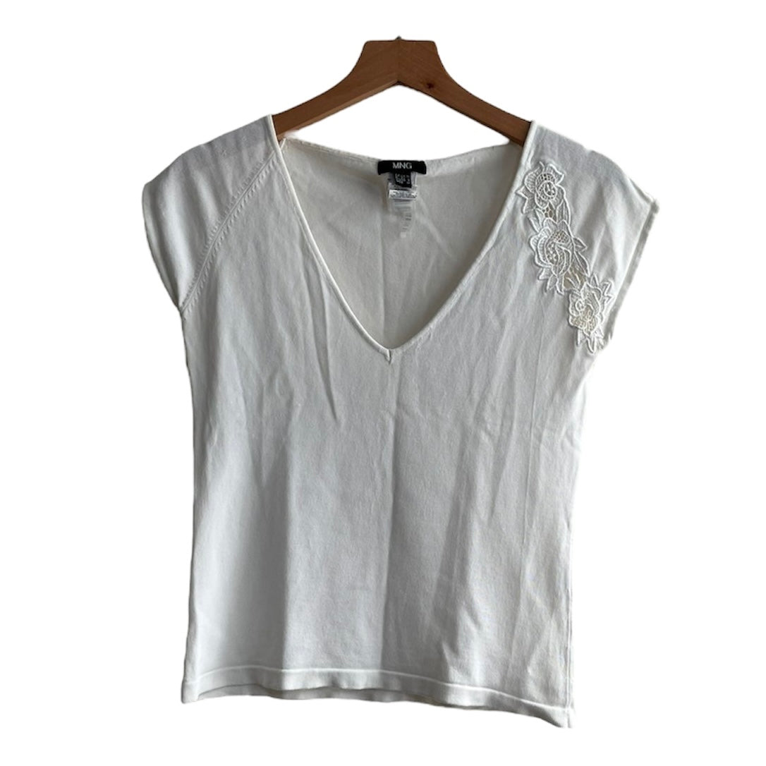 Polo de hilo blanco Mango - Talla M