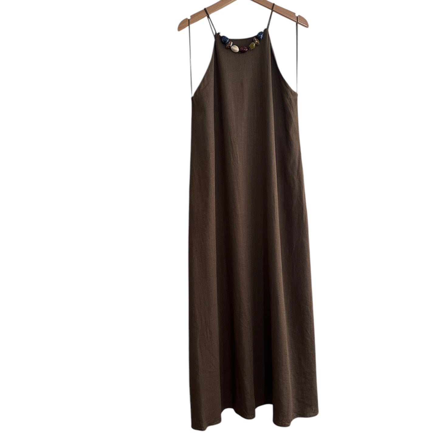 Vestido largo verde oscuro Primark - Talla S