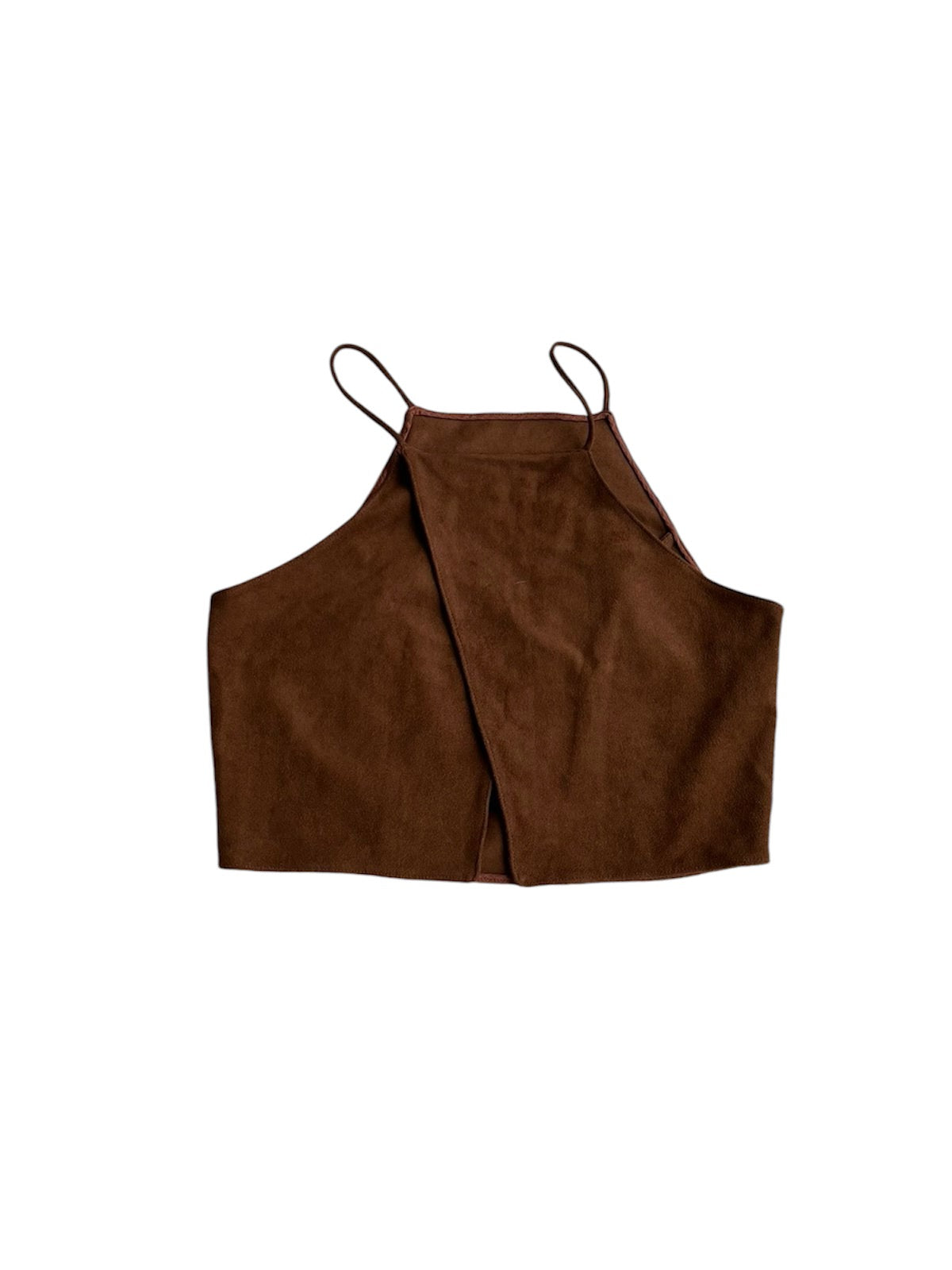 Top gamuza marrón Zara - Talla XS