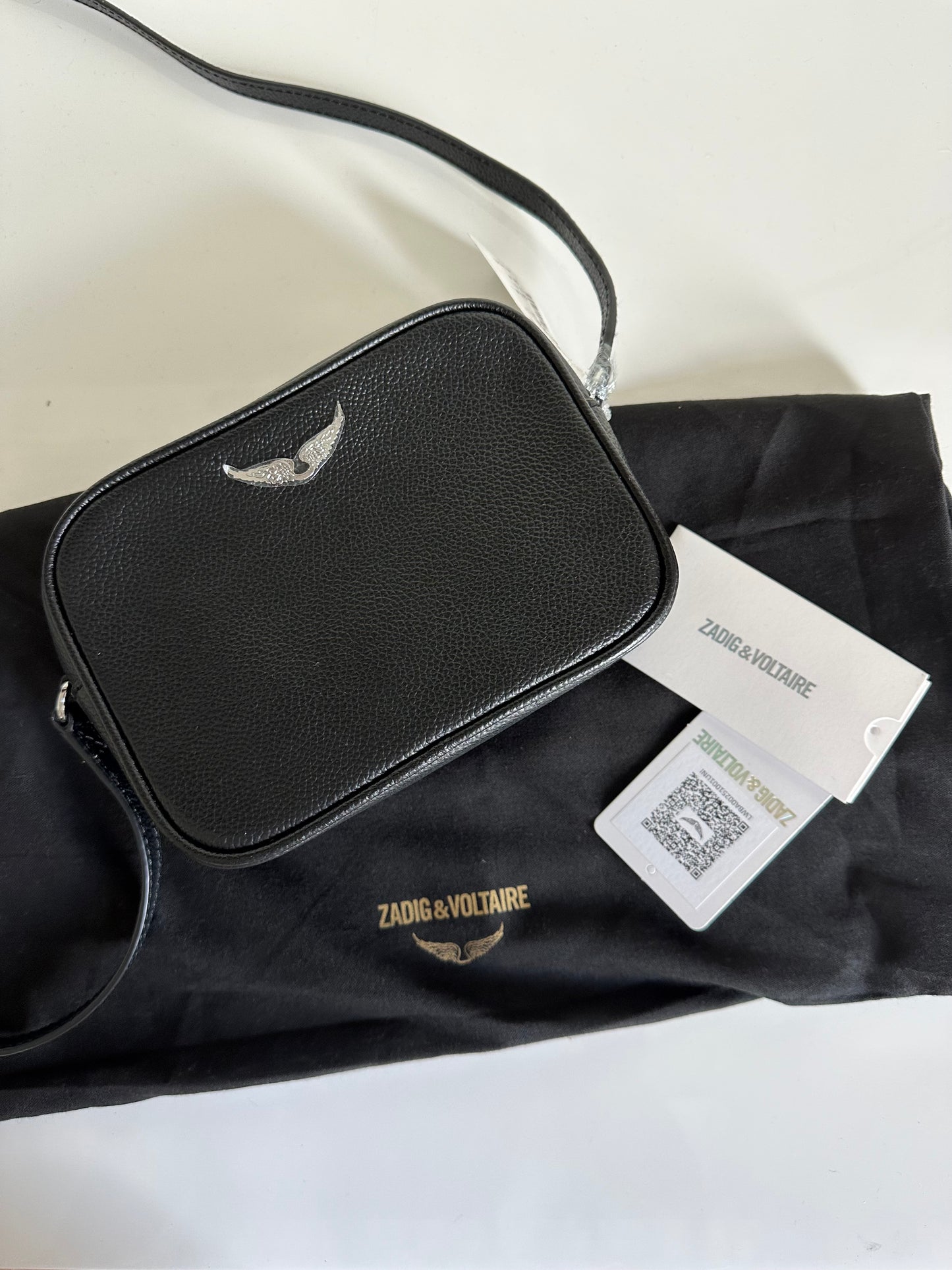 Cartera Zadig & Voltaire negra de cuero con guardapolvo