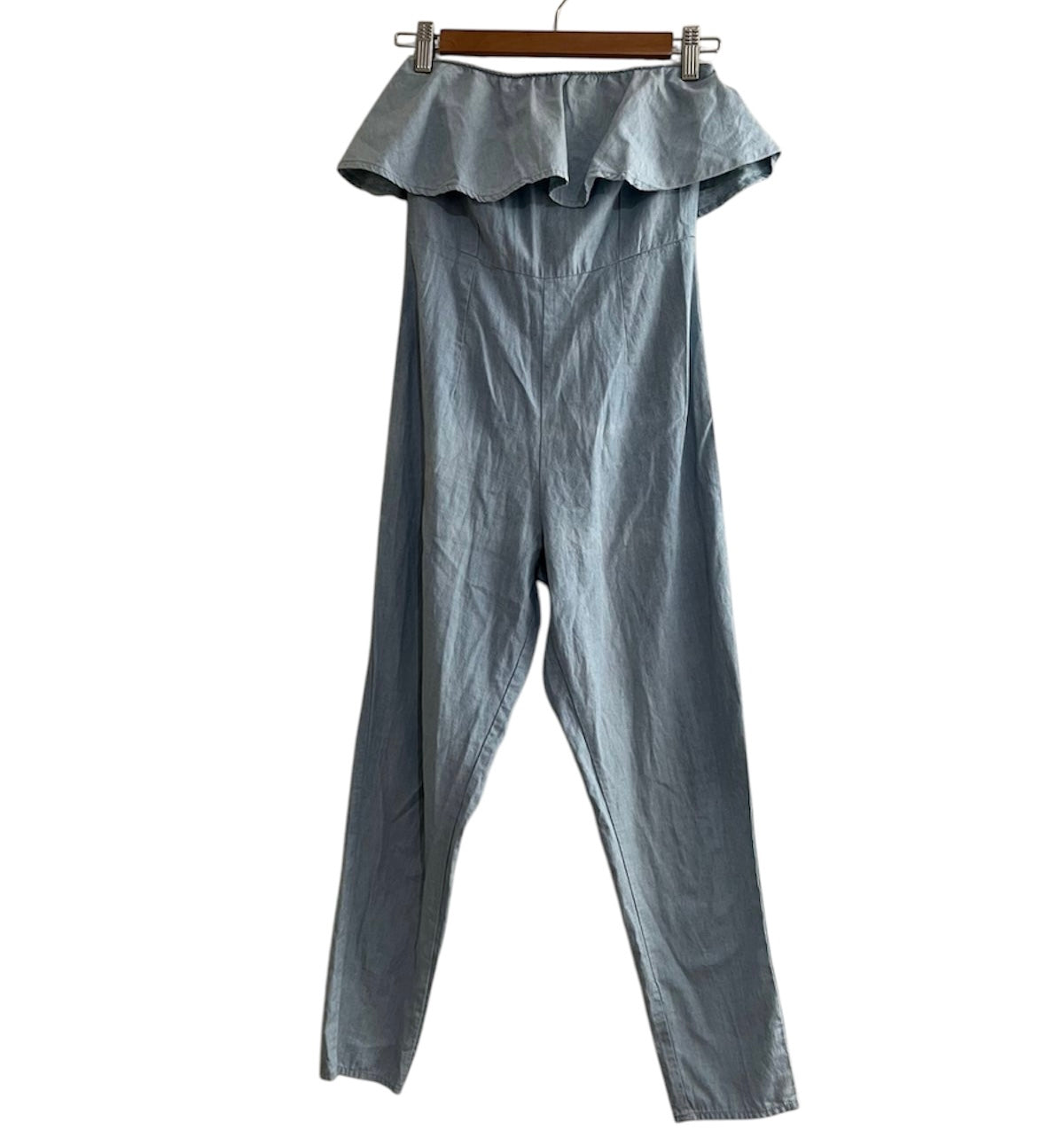 Enterizo jean largo strapless Ozs - Talla XS/S