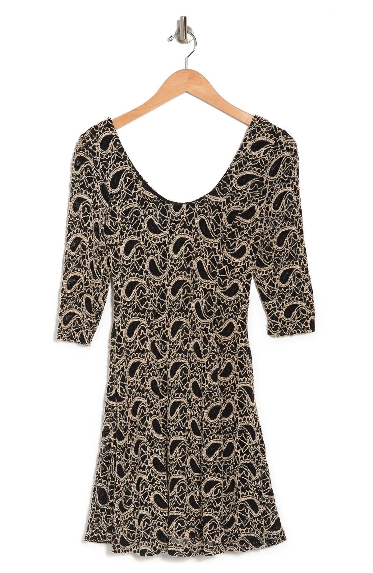 Vestido negro con beige encaje - Talla 10