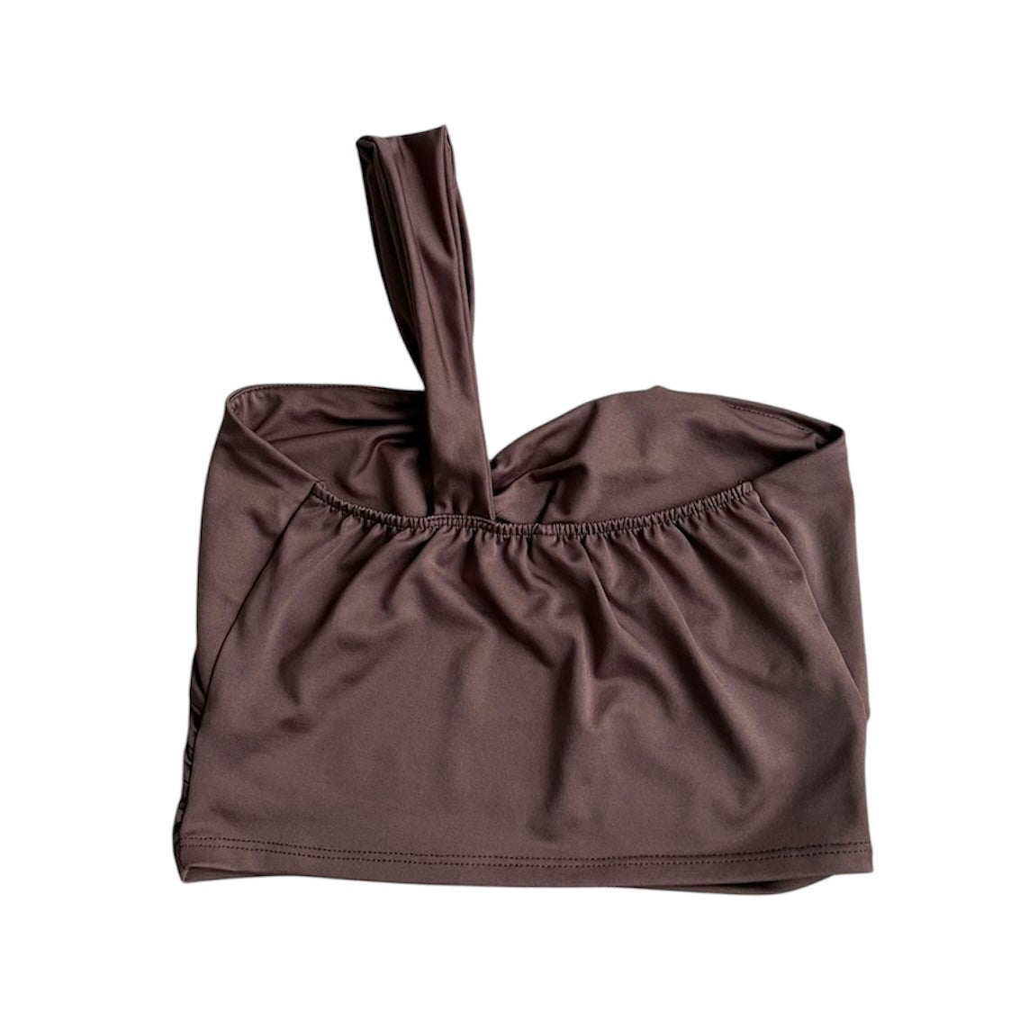 Top marrón asimétrico - Talla S