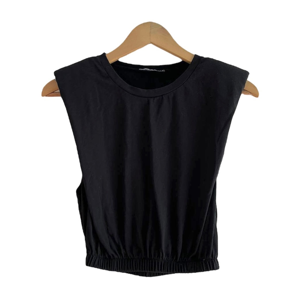 Polo negro hombreras Zara - Talla S