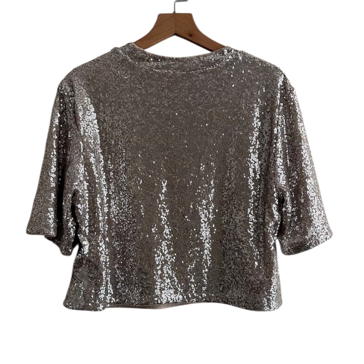 Polo lentejuelas rosado y plateado H&M - Talla S