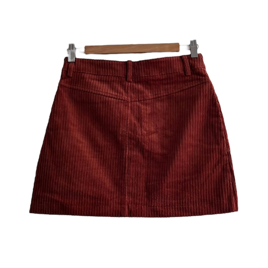 Falda corduroy ladrillo Zara - Talla S