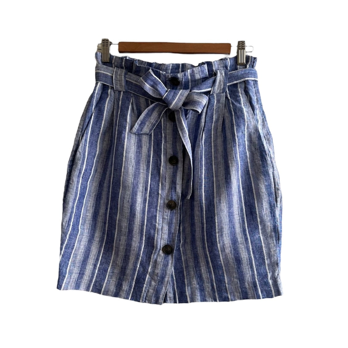 Falda rayas azul y blanco H&M - Talla 28