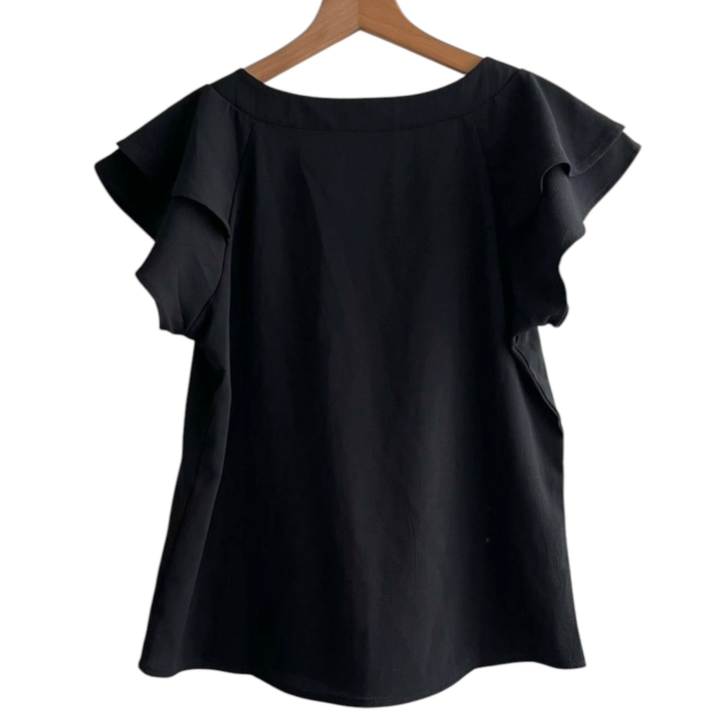 Blusa negra manga corta gasa - Talla S