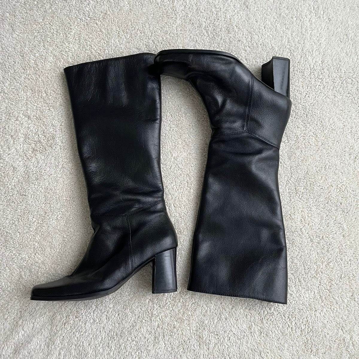 Botas negras de cuero altas - Talla 37