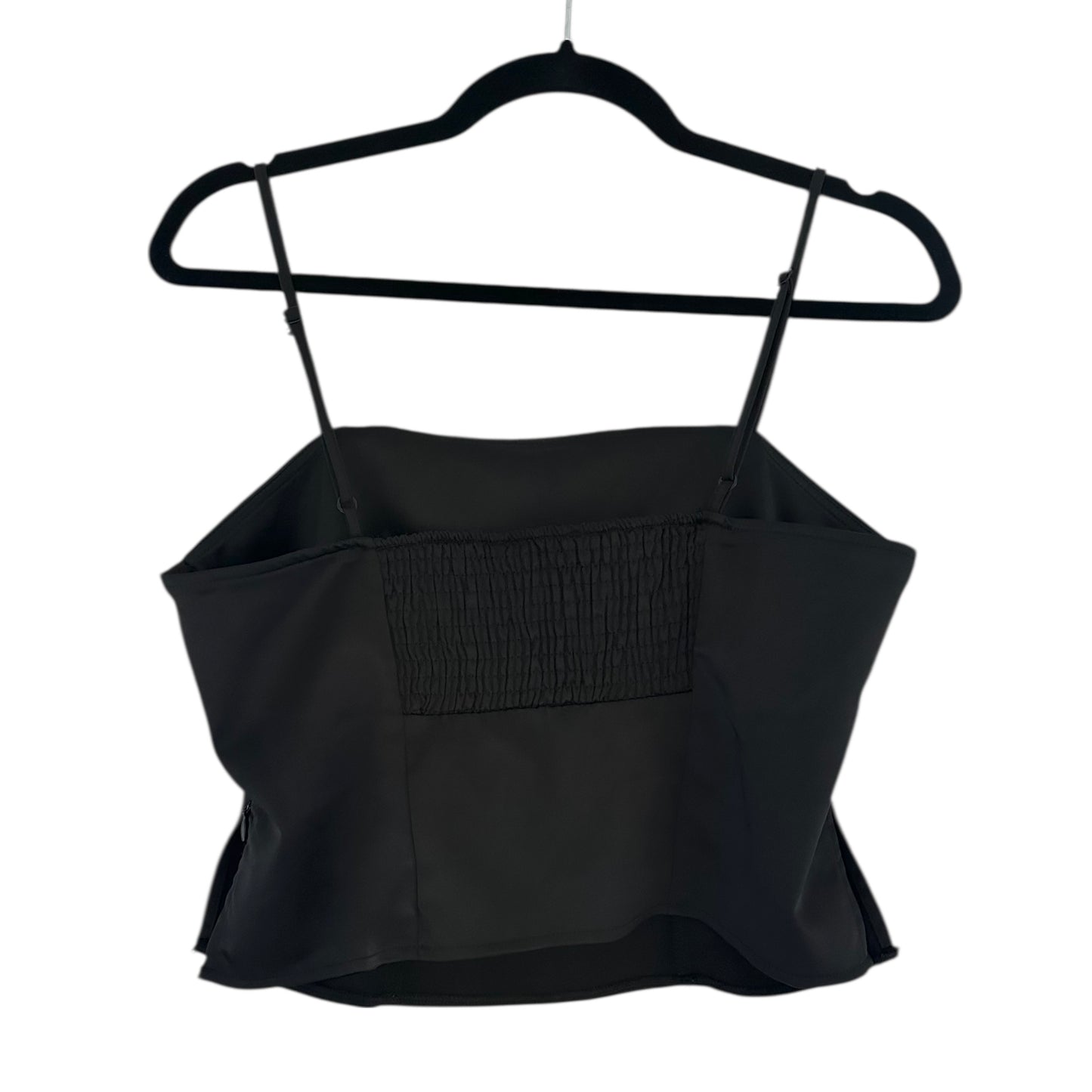 Blusa satin negro tiras Bershka - Talla L