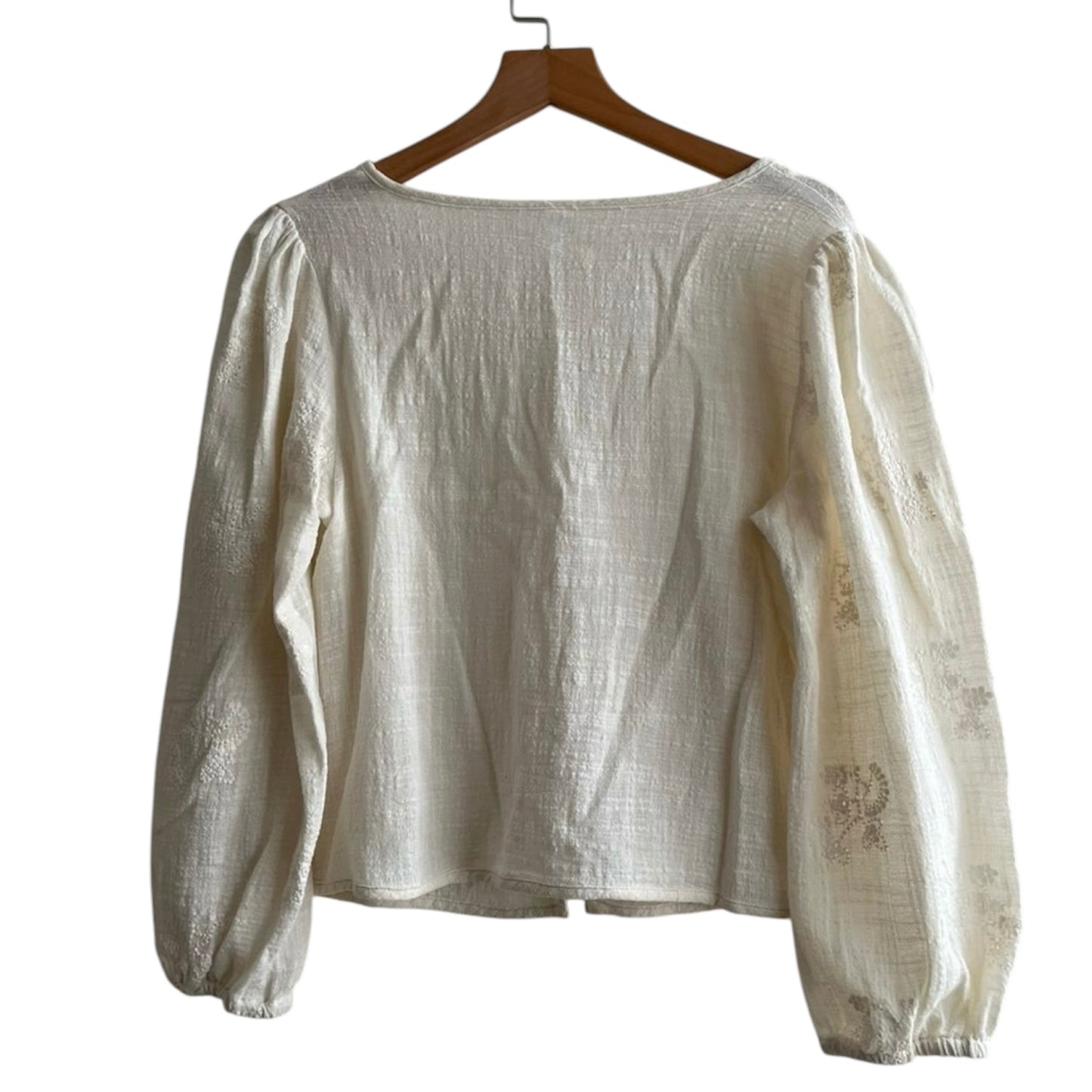 Blusa manga larga crema para amarrar Sybilla - Talla S