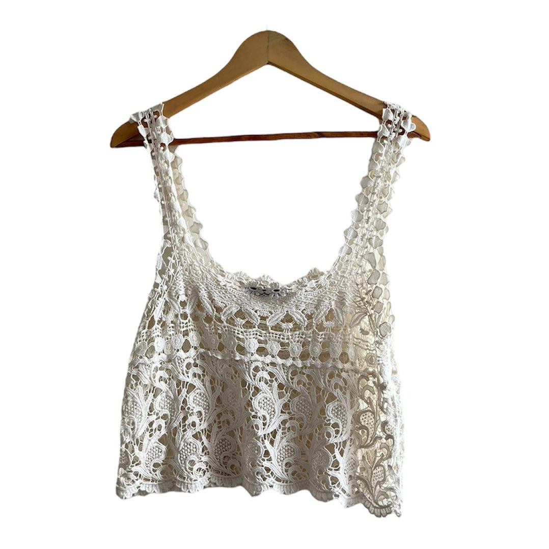 Top beige crochet - Talla M