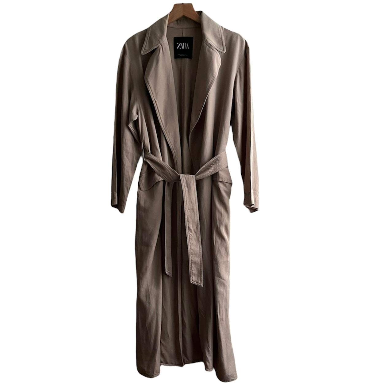 Abrigo gabardina beige Zara - Talla XS