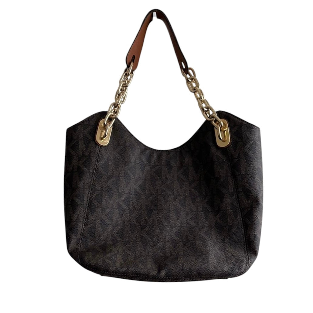 Cartera marrón asa cadenas Michael Kors