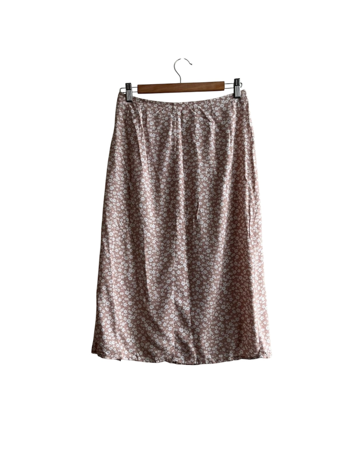 Falda midi beige flores Bassika - Talla S