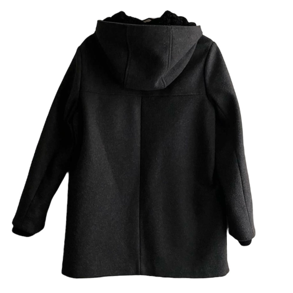 Abrigo de paño plomo con capucha Primark - Talla S