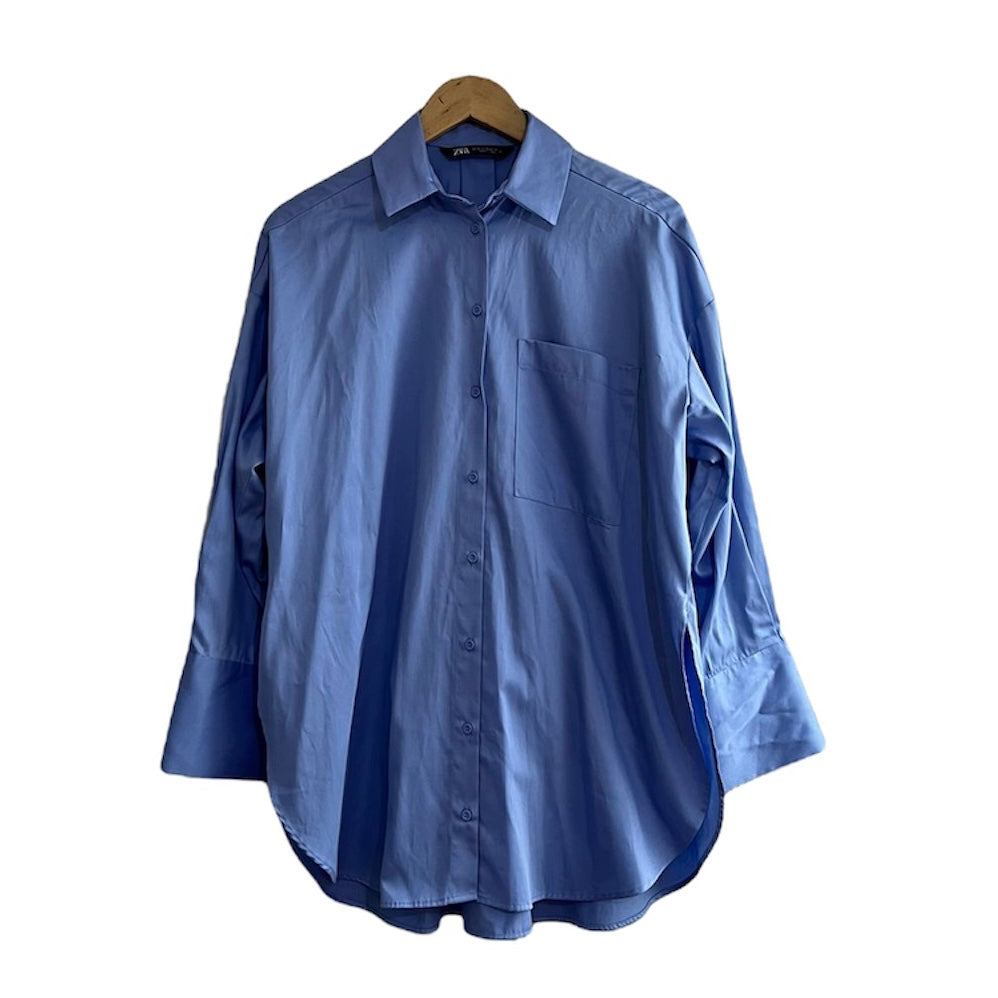 Blusa oversize azul Zara - Talla S