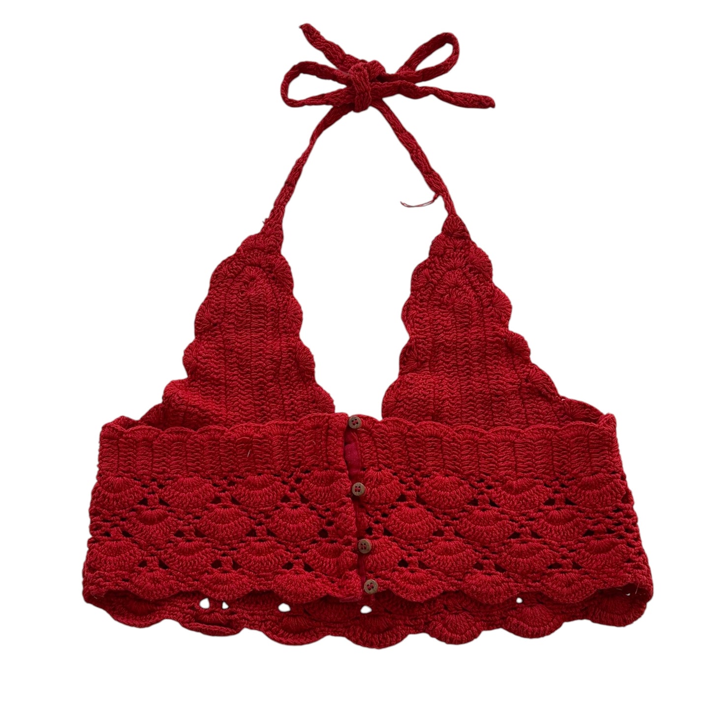 Top crochet rojo Zara - Talla S