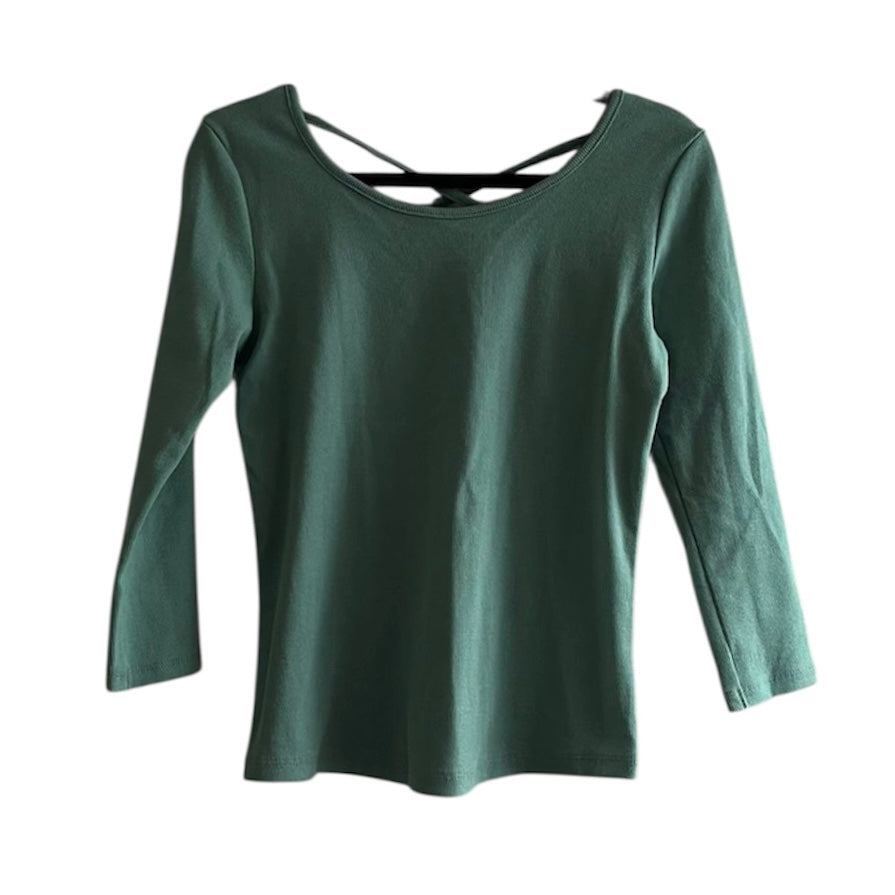 Polo verde manga larga - Talla S