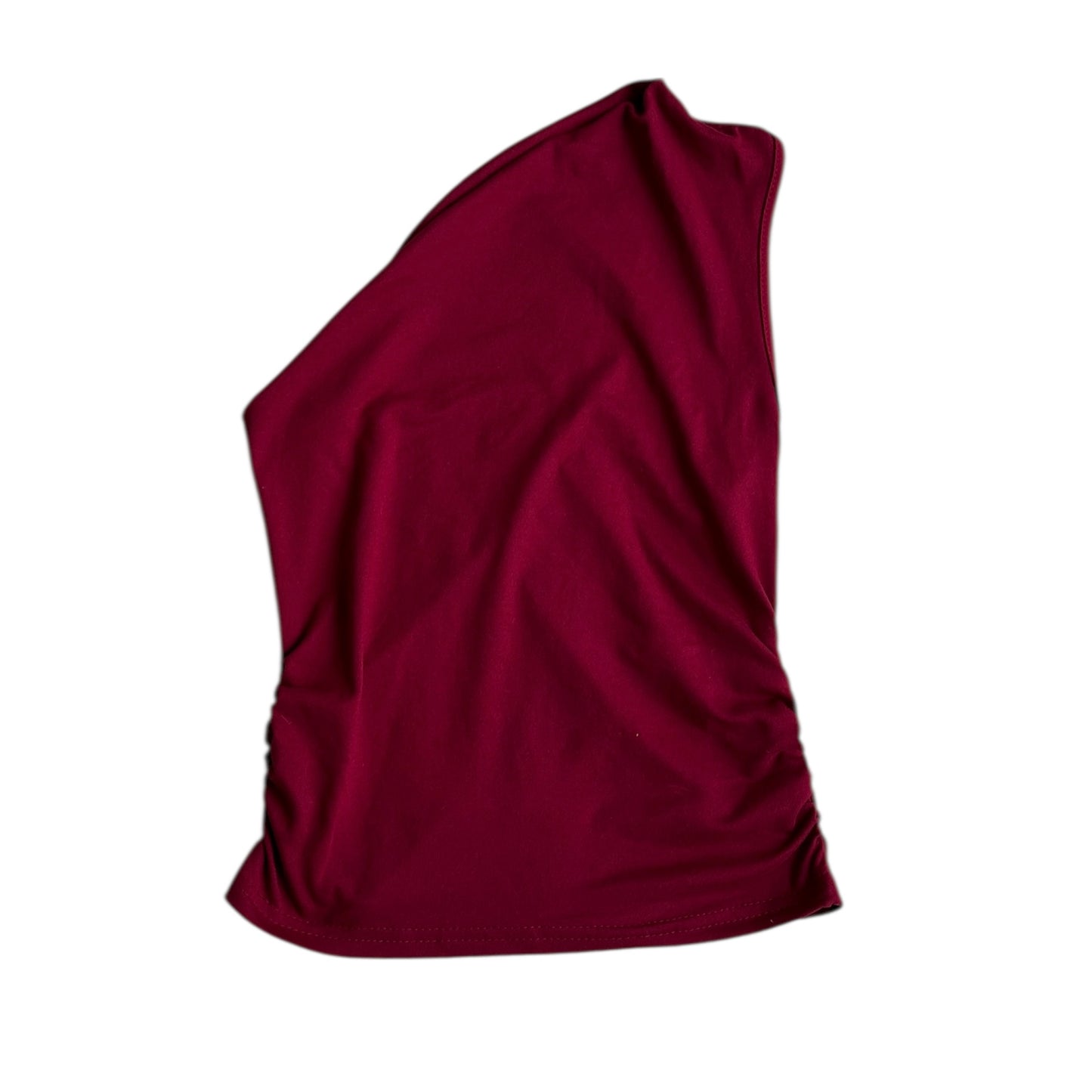 Top asimétrico guinda - Talla S