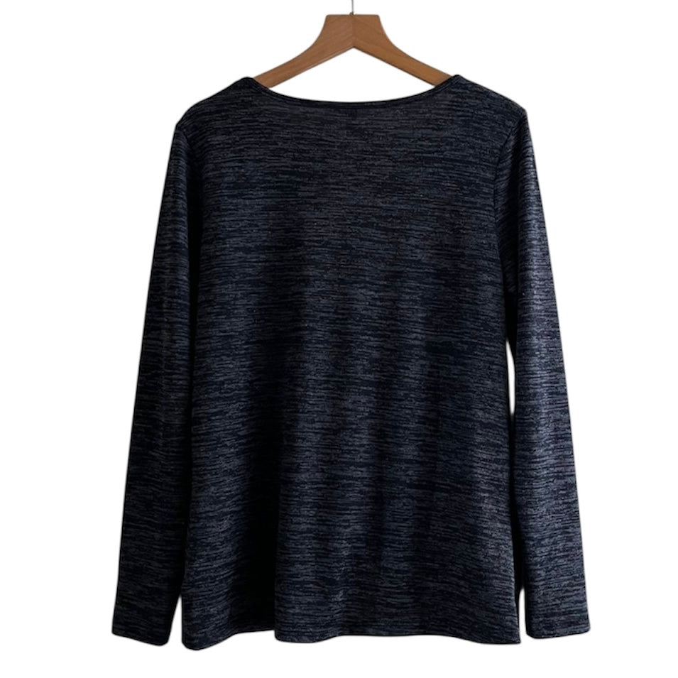 Chompa azul jaspeado- Talla S