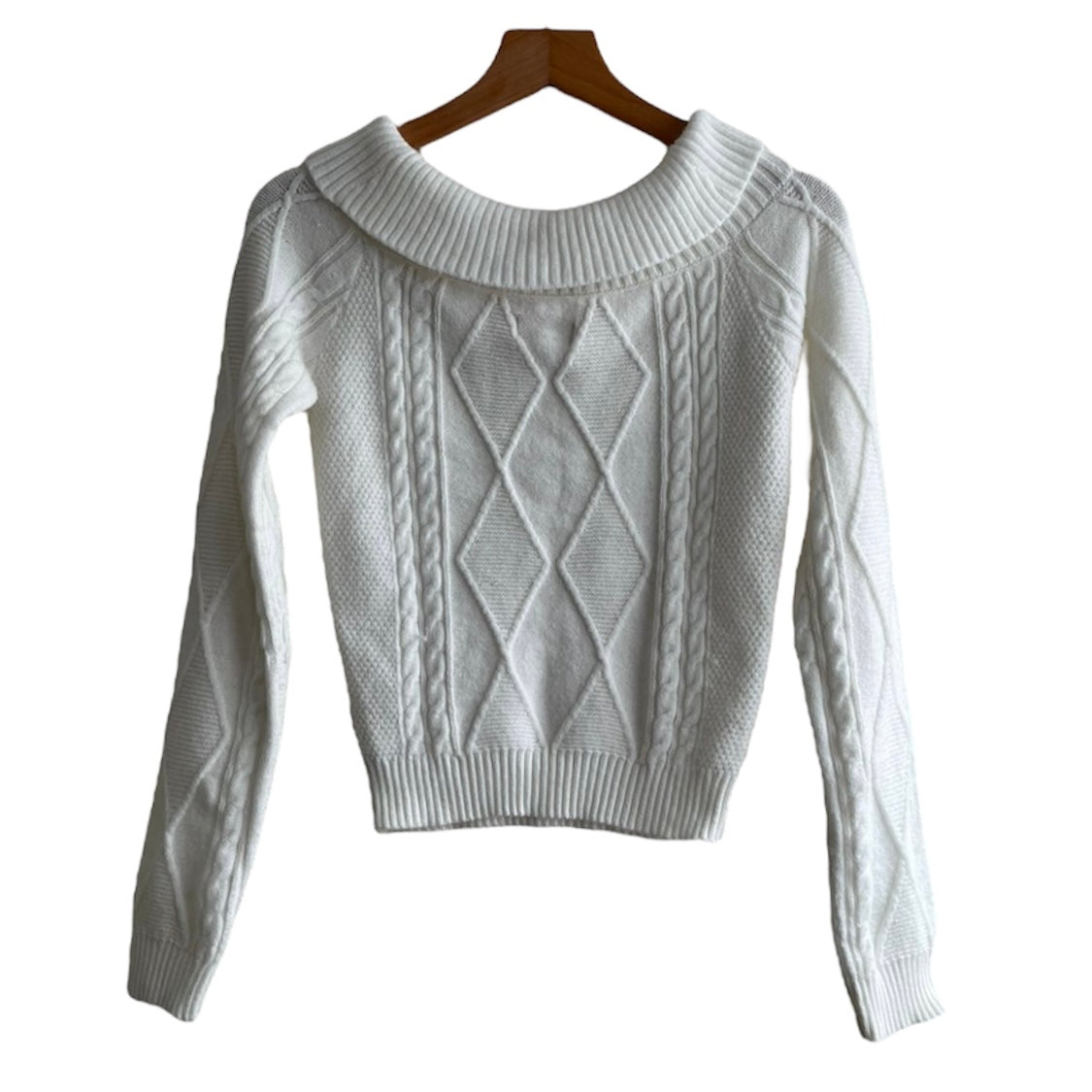 Chompa blanca cuello redondo Kidsmadehere - Talla S
