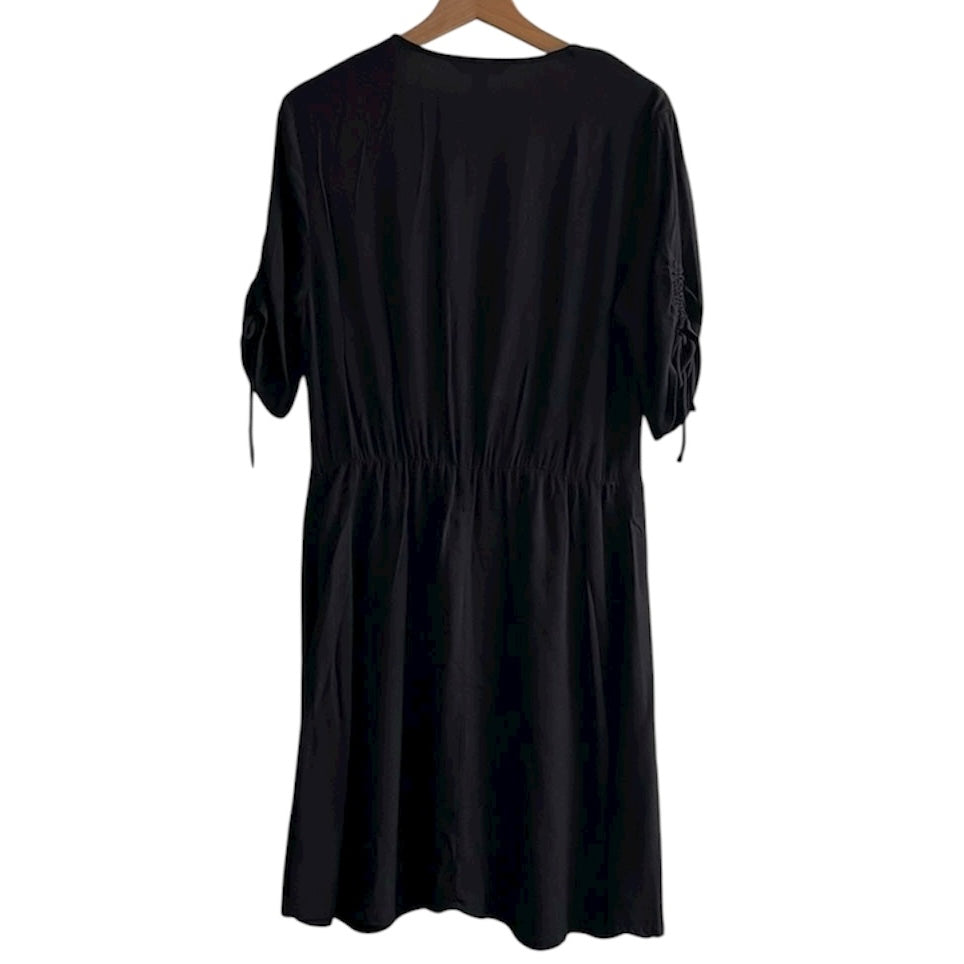Vestido negro manga corta H&M - Talla S