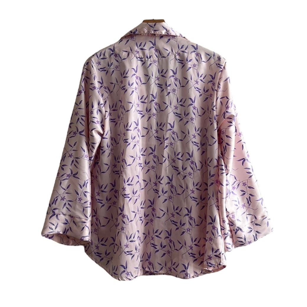 Blusa manga larga rosada estampada - Talla S