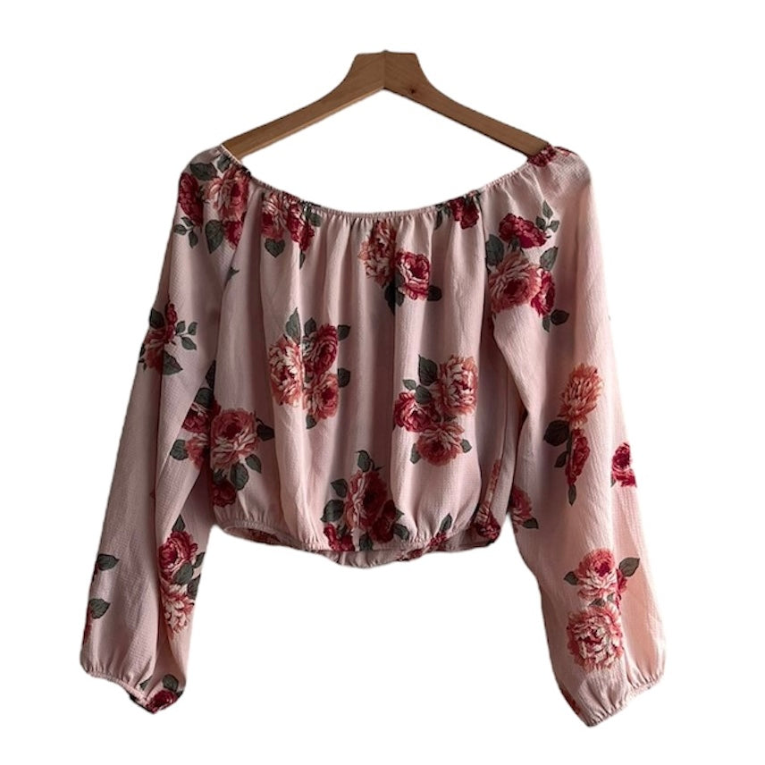 Blusa floreada rosa - Talla S