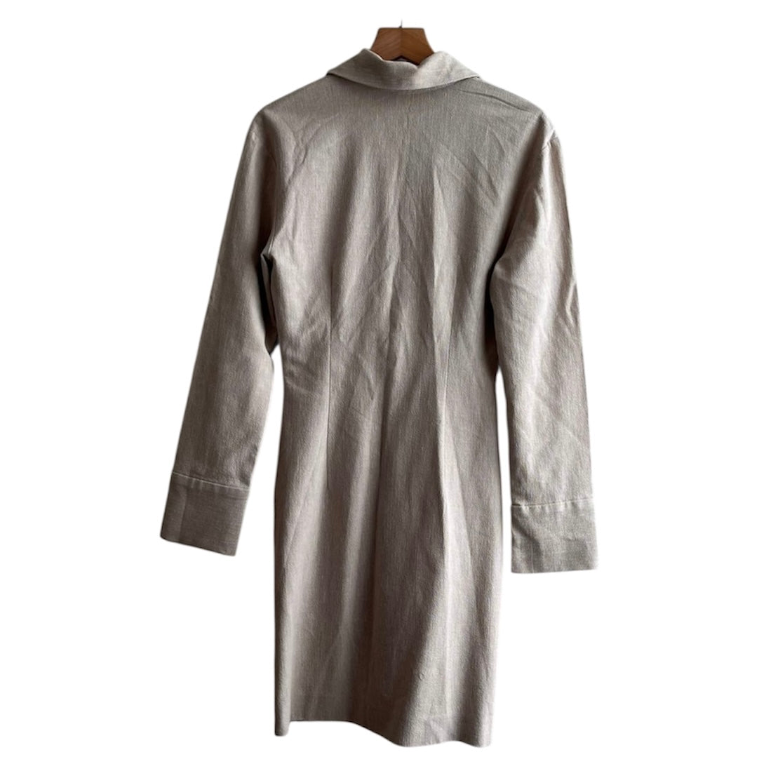 Vestido beige manga larga Mango - Talla XS