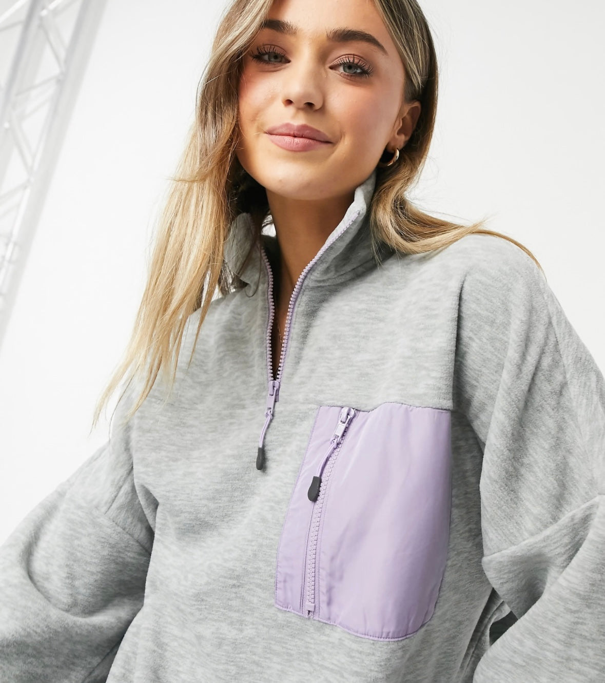 Polera gris y lila Asos - Talla M