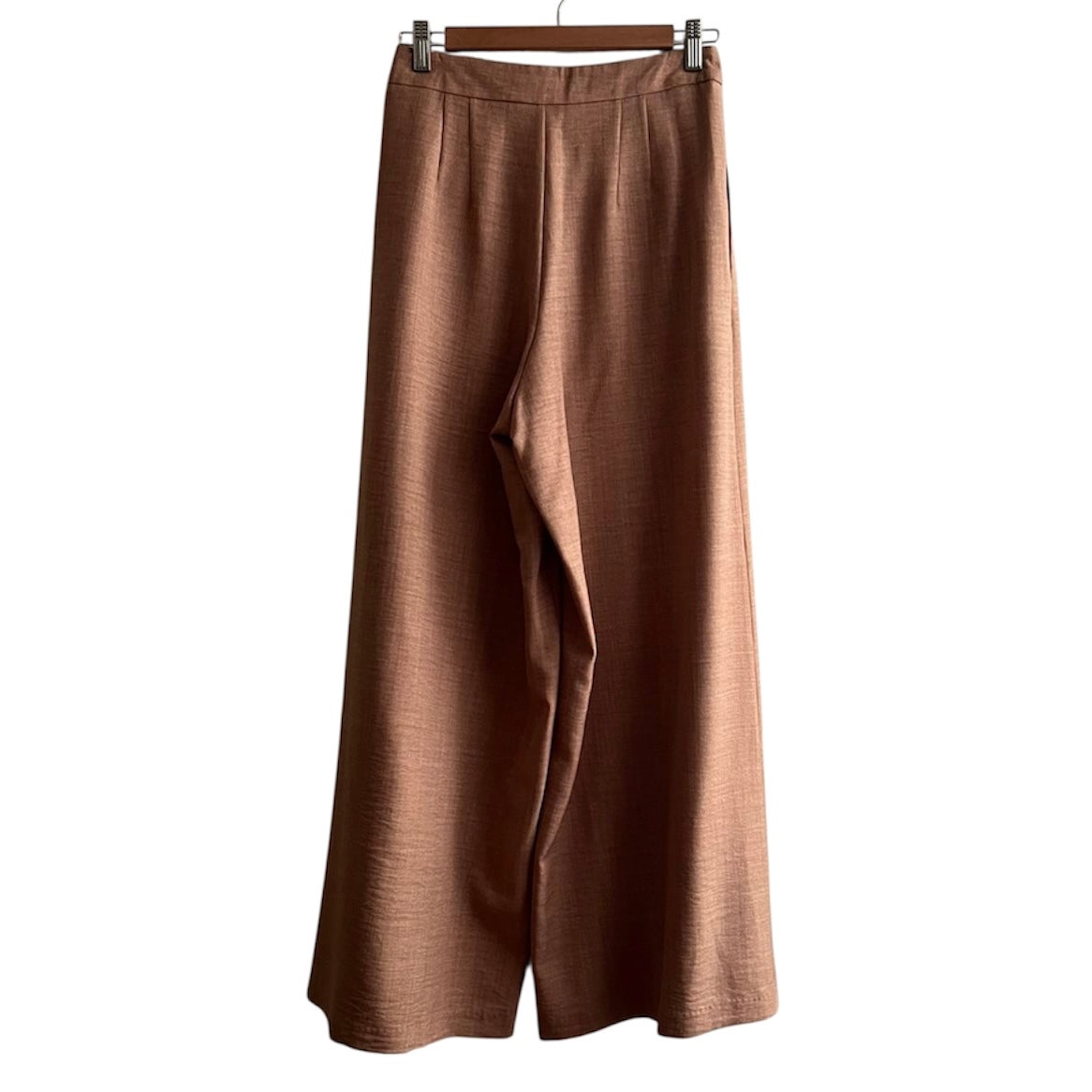 Pantalón de tela ancho color teja - Talla 28