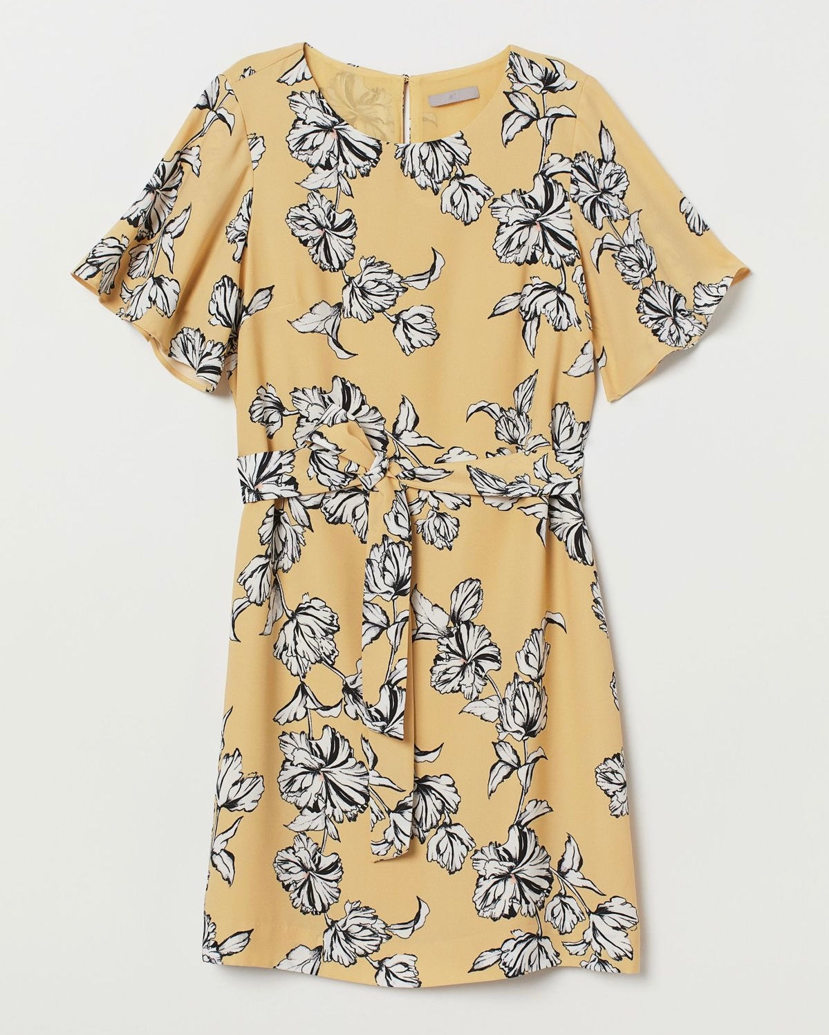 Vestido amarillo flores blancas H&M - Talla 28
