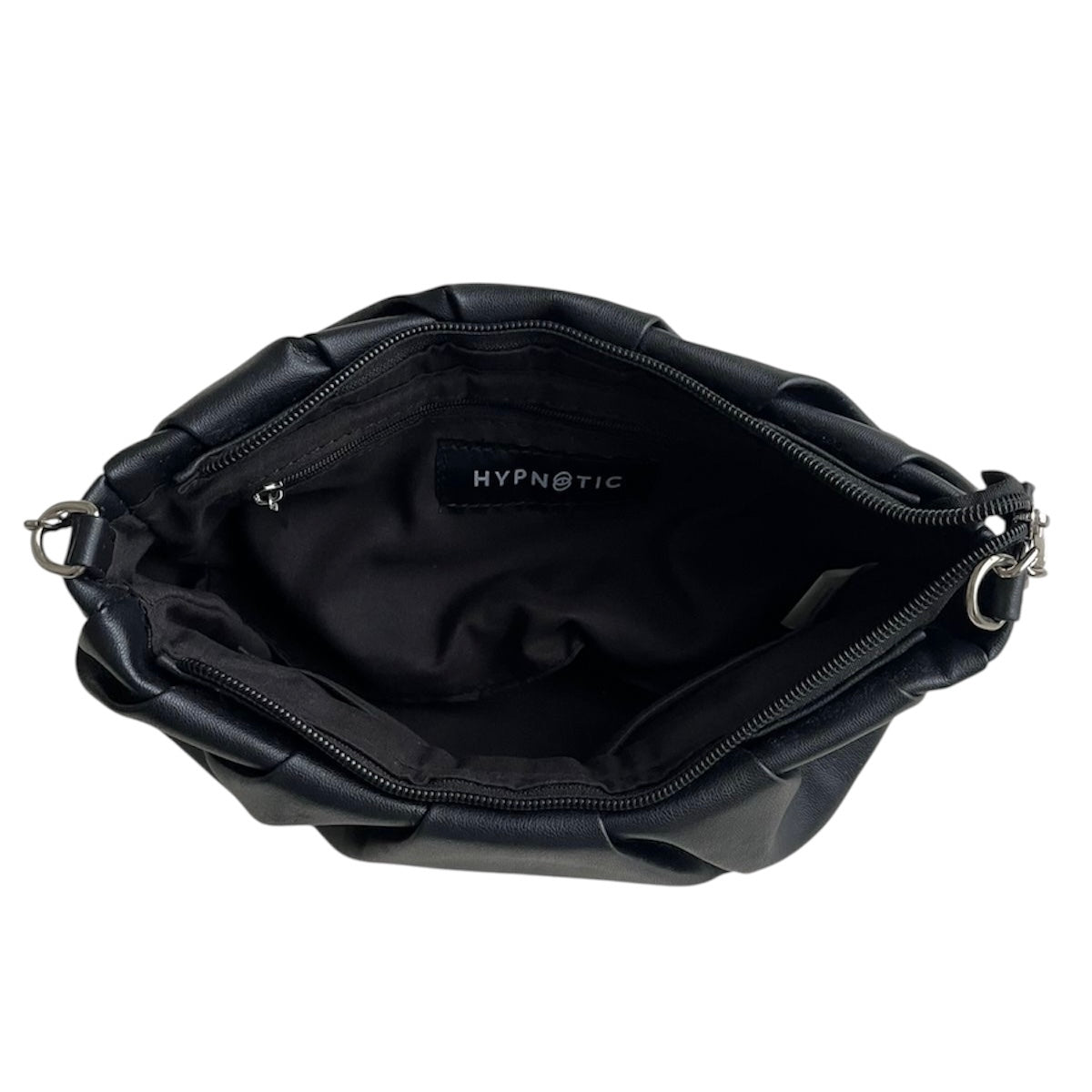 Cartera cuerina negra asa cadena Hypnotic