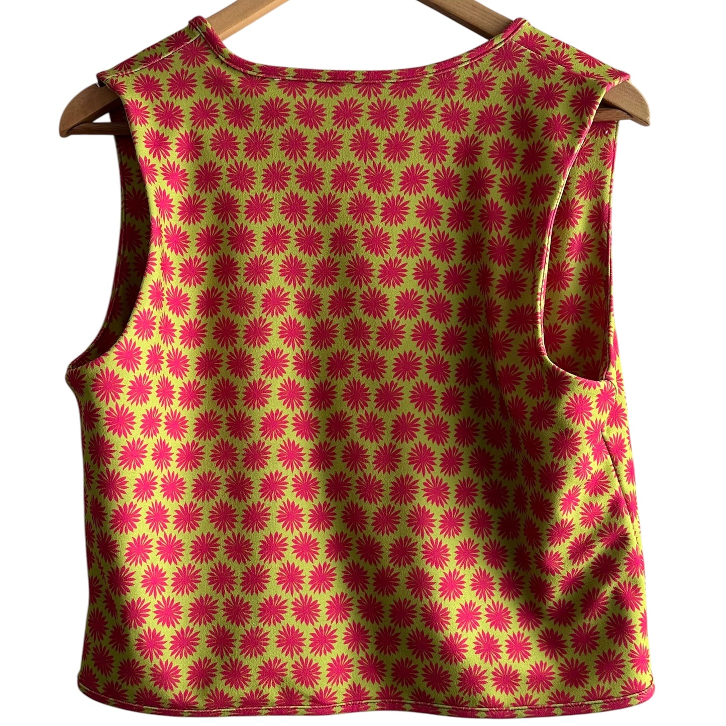 Chaleco verde estampado rojo - Talla S
